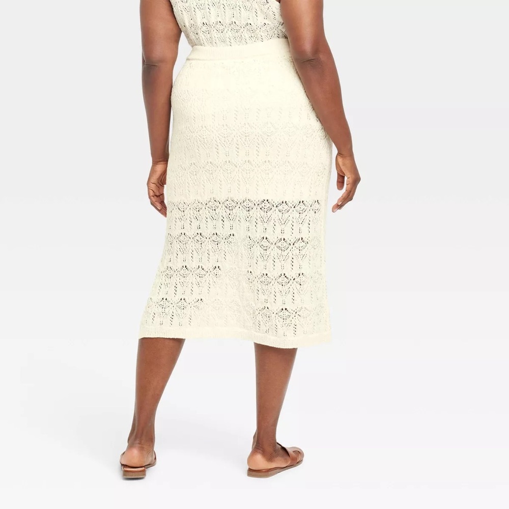 NWT Women's Crochet-Style Midi Sweater Skirt - A New Day - Picture 6 of 9